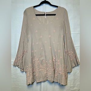 Free People Long Sleeve Flowy Mini Dress Size S